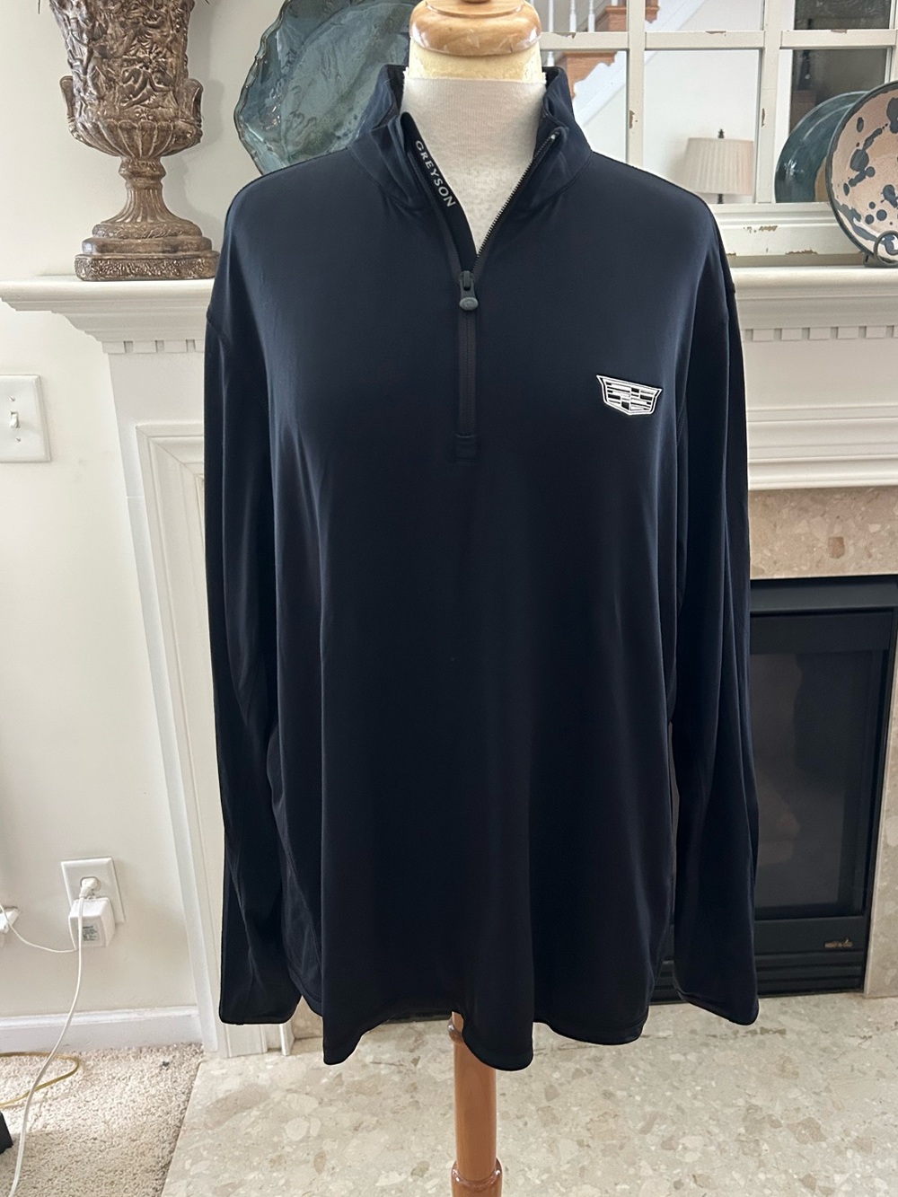 Greyson Black Men's Quarter-Zip Performance Pullover-Cadillac Collaboration